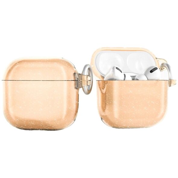 Etui brokatowe na AirPods 4 - złote