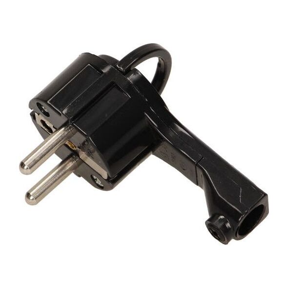 Orno Wtyczka płaska 2P+Z Uni-Schuko z uchwytem czarna OR-AE-1379/B