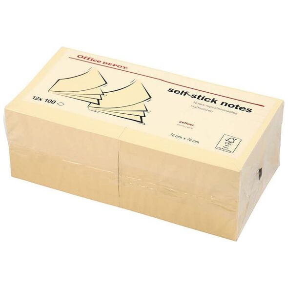 Stickn Notes Q-line Stick'N gul 76x76mm 100 λεπίδα 12 τεμάχια/συσκευασία 14002661 7392265534622