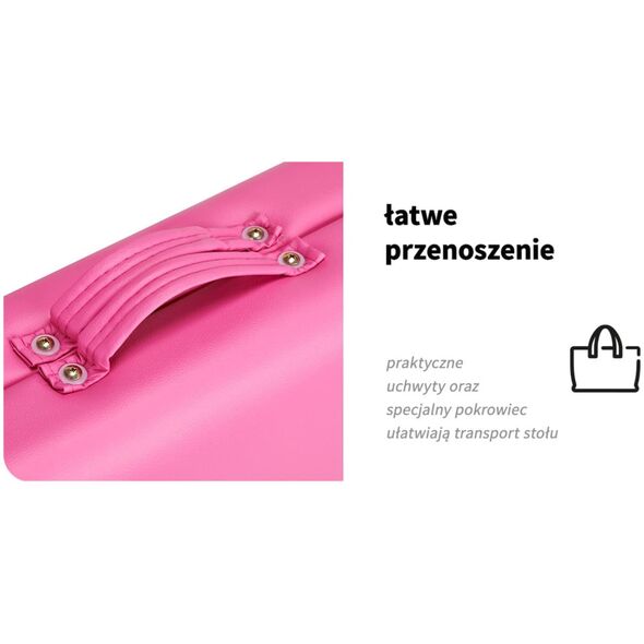 Activeshop Stół składany do masażu drewniany Komfort Activ Fizjo 2 segmentowe róż czarne drewno