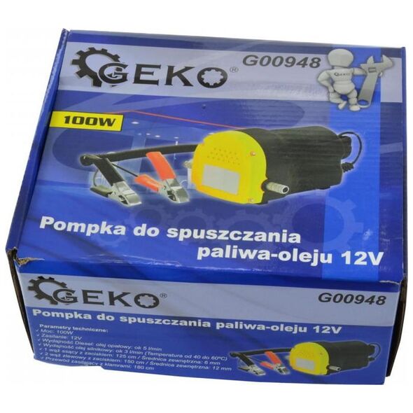 Geko POMPKA DO SPUSZCZANIA PALIWA-OLEJU 12V (10) G00948 GEKO