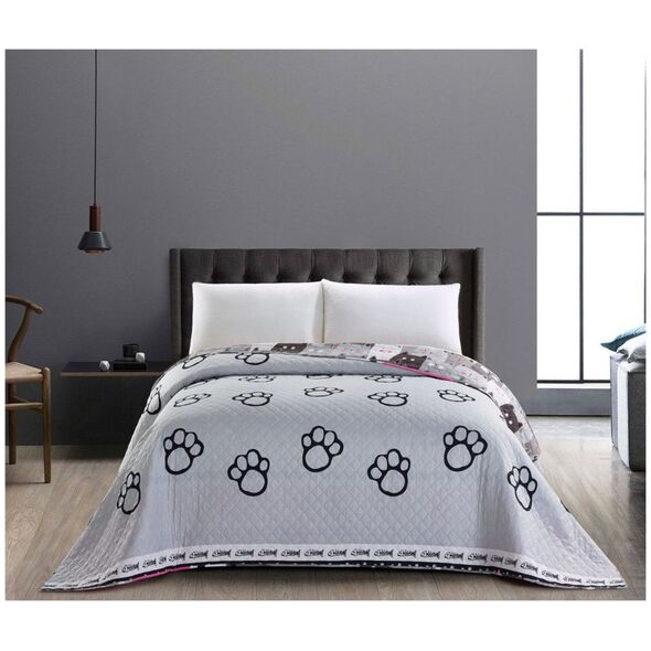 Decoking Narzuta 200x220 dekoracyjna Cats Invasion beżowa szara różowa Decoking
