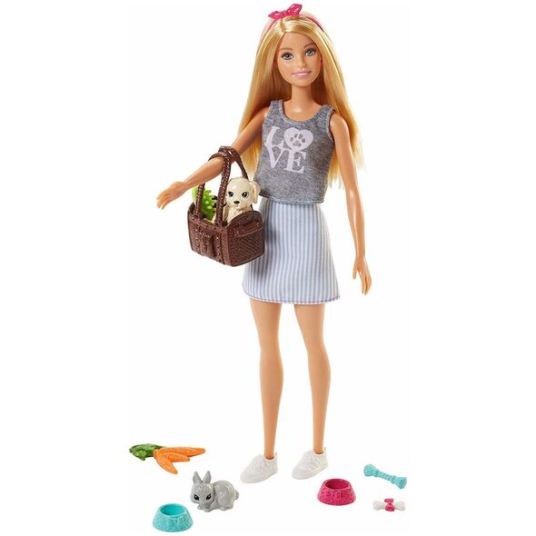 Lalka Barbie Mattel ze zwierzątkami (FPR48)