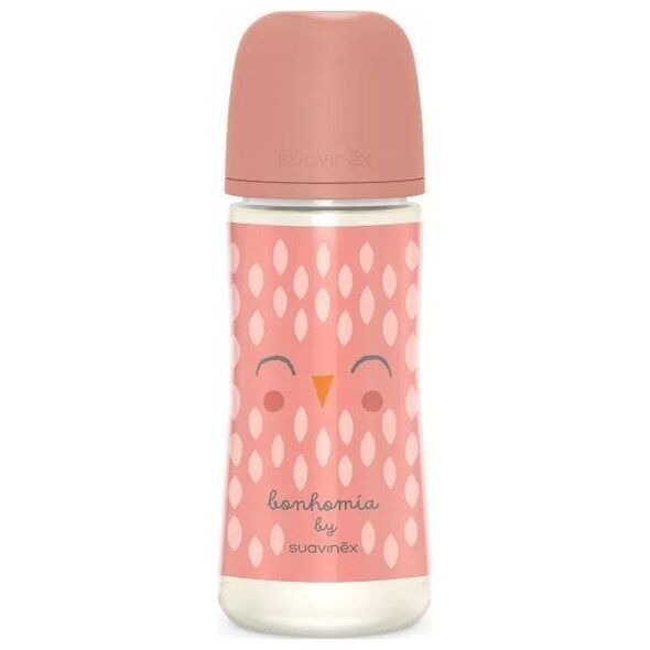 307837-BUTELKA 360ML/SMOCZEK              FIZJOLOGICZNY SX PRO DUŻY PRZEPŁYWA/SOWA RÓŻOWA/BONHOMIA