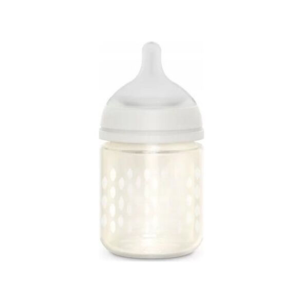 307827-BUTELKA SZKLANA 120ML/SMOCZEK      FIZJOLOGICZNY SX PRO WOLNY PRZEPŁYWA/SOWA BEŻOWA/BONHOMIA