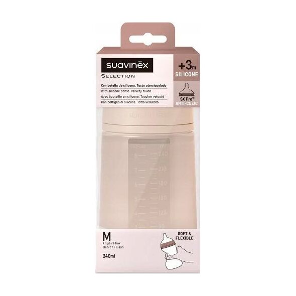 308072-BUTELKA SILIKONOWA 240ML/SX PRO    ŚREDNI PRZEPŁYW/CIELISTA/NEW ALL SILICONE