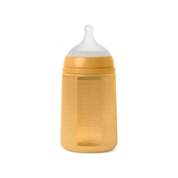 308069-BUTELKA SILIKONOWA 240ML/SX PRO    ŚREDNI PRZEPŁYW/MUSZTARDOWA/NEW ALL SILICONE
