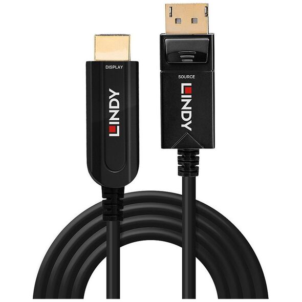 Adapter AV Lindy Lindy 38490 adapter kablowy 10 m DisplayPort HDMI Typu A (Standard) Czarny