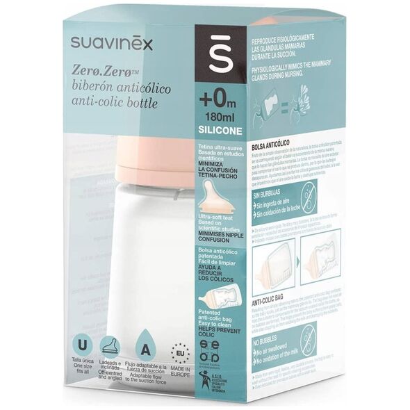 304755-BUTELKA 180ML/SMOCZEK SILIKON      WOLNY PRZEPŁYW/UZUPEŁNIENIE KARMIENIA PIERSIĄ/ZERO ZERO