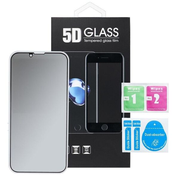 OEM 5D Full Glue Tempered Glass - do iPhone 13 Pro Max / 14 Plus (Privacy) czarny