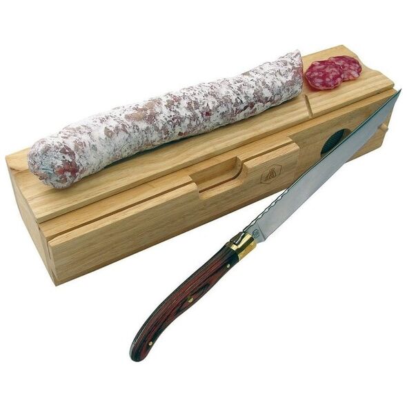 Σανίδα κοπής Laguiole Tradition Laguiole Salami-Schneideblock mit Messer 14150923 3661075002497