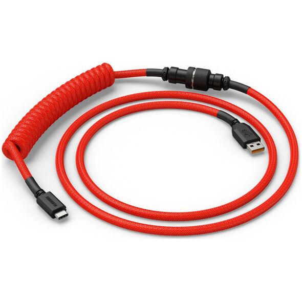 Glorious Glorious GMMK Coiled Cable Crimson Red, Spiralkabel, USB-C/USB-A - rot/schwarz