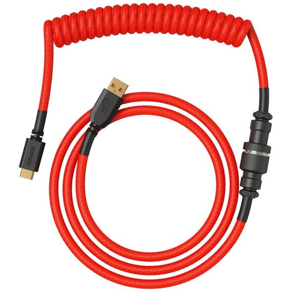 Glorious Glorious GMMK Coiled Cable Crimson Red, Spiralkabel, USB-C/USB-A - rot/schwarz