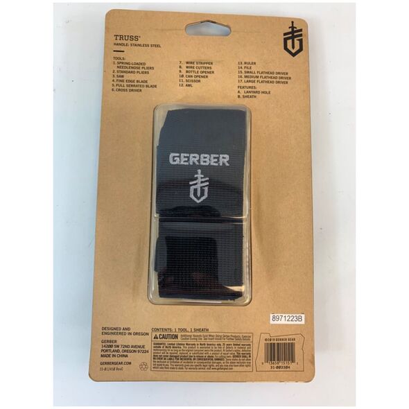 Gerber Multi-set Gerber Truss πλήρους μεγέθους Πολυεργαλείο, Blister 14217997 13658151512