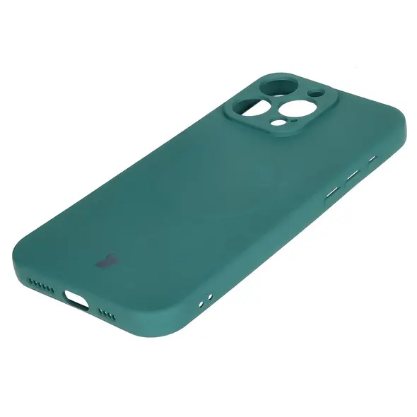 Bizon Case Silicone Magnetic Apple iPhone 16 Pro dark green