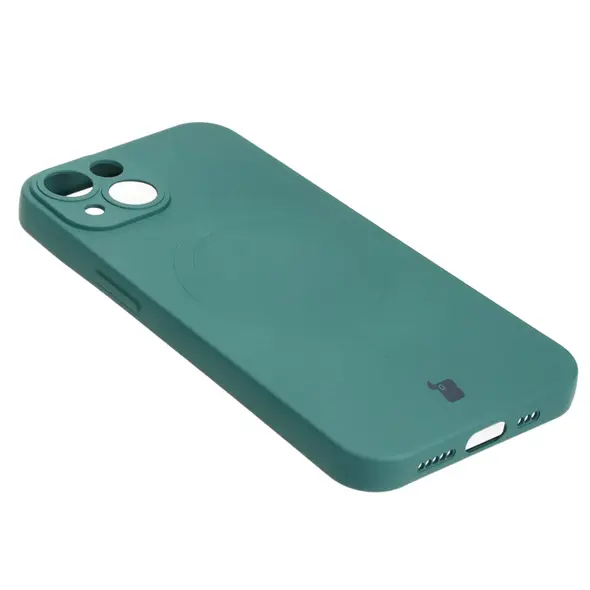 Bizon Case Silicone Magnetic Apple iPhone 14 dark green