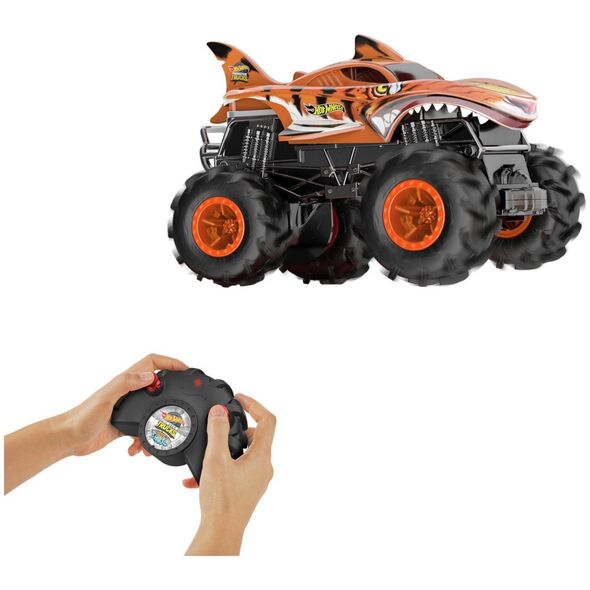 Mattel Hot Wheels Monster Trucks Zdalnie sterowana ciężarówka Tiger Shark