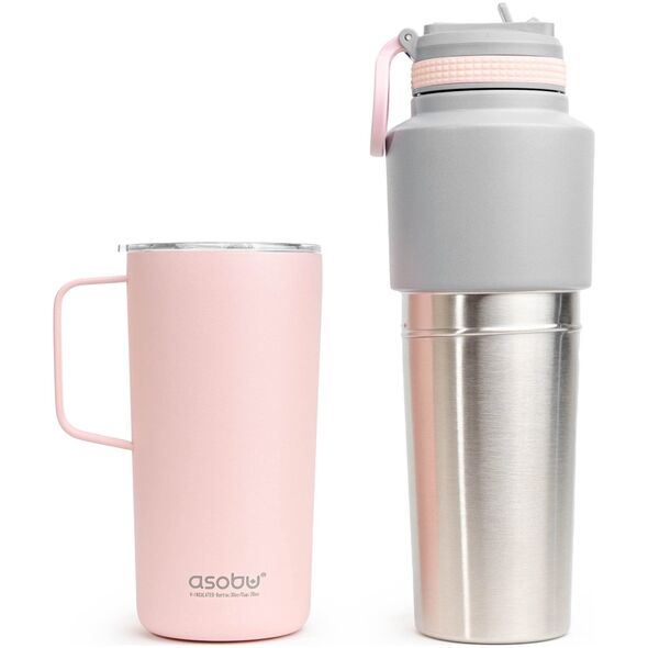 Μπουκάλι Asobu Asobu Twin Pack with Mug Pink, 0,9 L + 0,6 L 14088319 842591048135