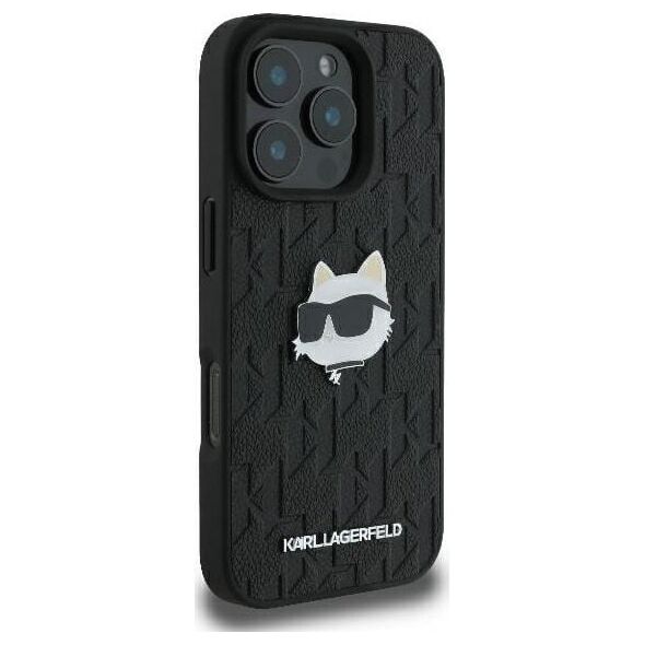 Karl Lagerfeld Karl Lagerfeld KLHCP16XPGKLCHPK iPhone 16 Pro Max 6.9" czarny/black hardcase Monogram Choupette Head Pin
