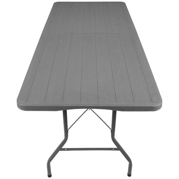 STÓŁ CATERINGOWY SKŁADANY W WALIZKĘ 180x74CM MAX.100KG WOODLAND DESKA CIEMNY SZARY