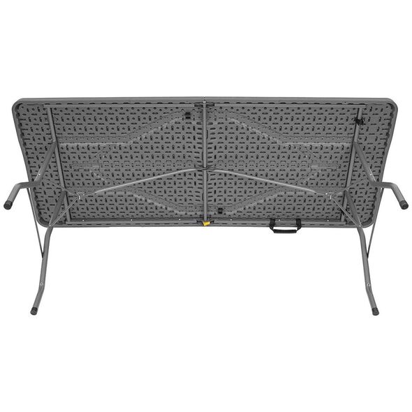 STÓŁ CATERINGOWY SKŁADANY W WALIZKĘ 180x74CM MAX.100KG WOODLAND DESKA CIEMNY SZARY