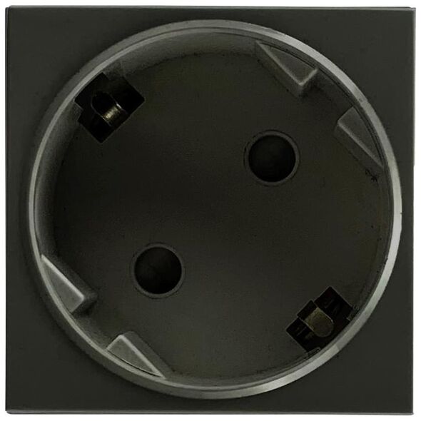 Orno NOEN GS, gniazdo modułowe 45x45mm kątowe - 45 1x2P+Z, typ F Schuko, 16A 250V, czarne