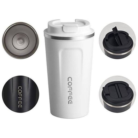 Aptel KUBEK TERMICZNY ze Stali Nierdzewnej COFFEE 510ml biały AG369D