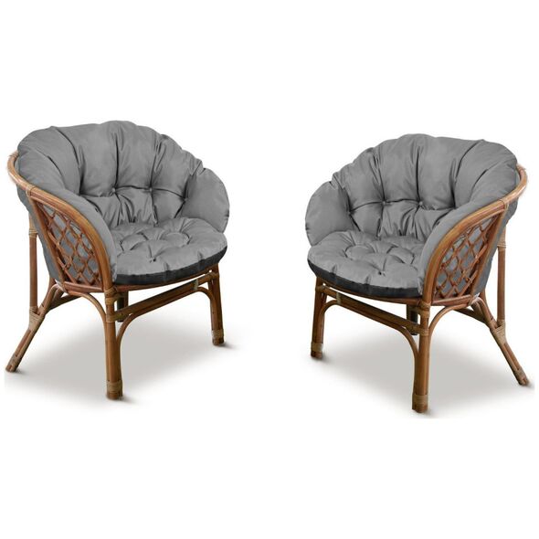AIO FACTORY Zestaw ogrodowy szary 190x40cm+2 poduszki 122x40cm
