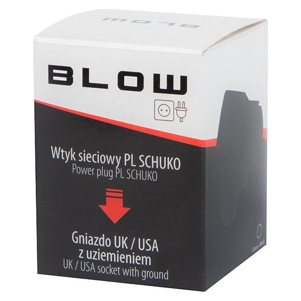 Blow 72-307# Wtyk sieciowy wt.pl/gn.uk,usa czarny duży