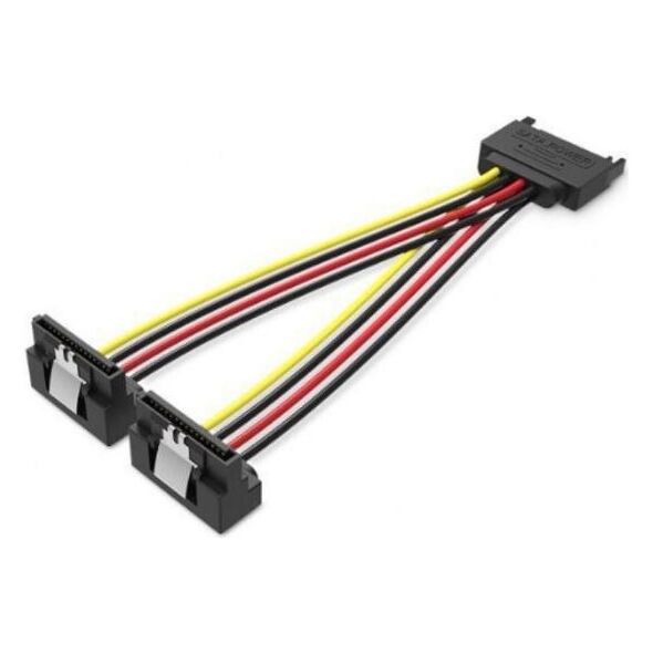 VENTION SATA 15-Pin Male to 2*15-Pin 90° Female Power Splitter 0.15M Black (KDBBB) (VENKDBBB) έως 12 άτοκες Δόσεις