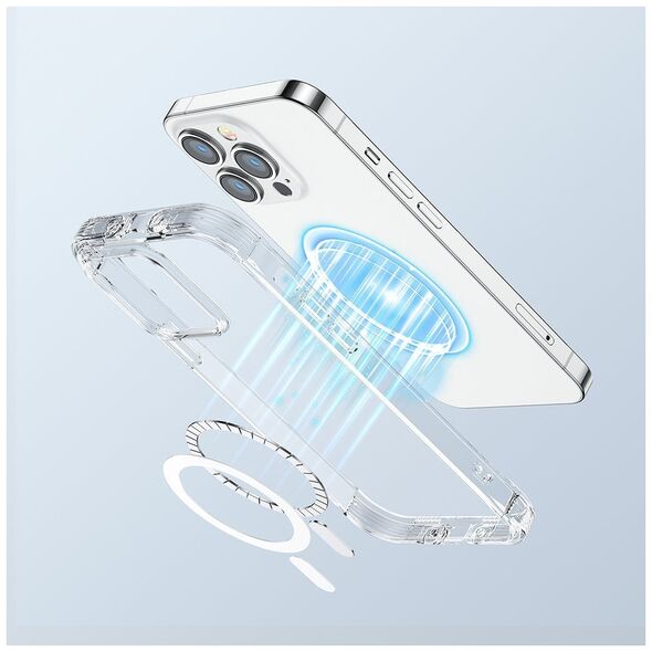 Joyroom Joyroom Magnetic Defender magnetyczne etui do iPhone 14 Pro pancerny pokrowiec z haczykami podstawką przezroczysty (kompatybilne z MagSafe)