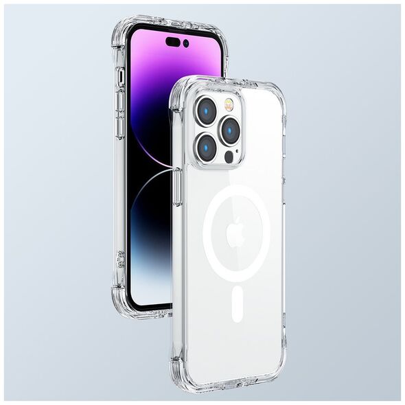 Joyroom Joyroom Magnetic Defender magnetyczne etui do iPhone 14 Pro pancerny pokrowiec z haczykami podstawką przezroczysty (kompatybilne z MagSafe)