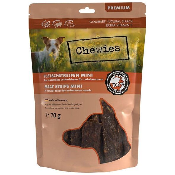 Chewies Chewies - przysmak dla psów, paski mięsne 100% dziczyzny 70 g