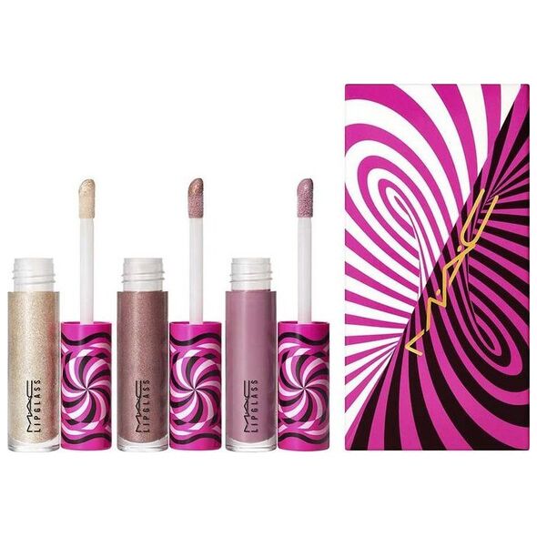 MAC Tiny Tricks Mini Lipglass Trio - Cool Set MAC: Lipglass, Shining, Lip Gloss, Charmed, I'm Sure!, 2,4 ml + Lipglass, Shining, Lip Gloss, Frills-N-Chills, 2,4 ml + Lipglass, Shining, Lip Gloss, Frost Smitten, 2,4 ml για γυναίκες 13276199 773602609567