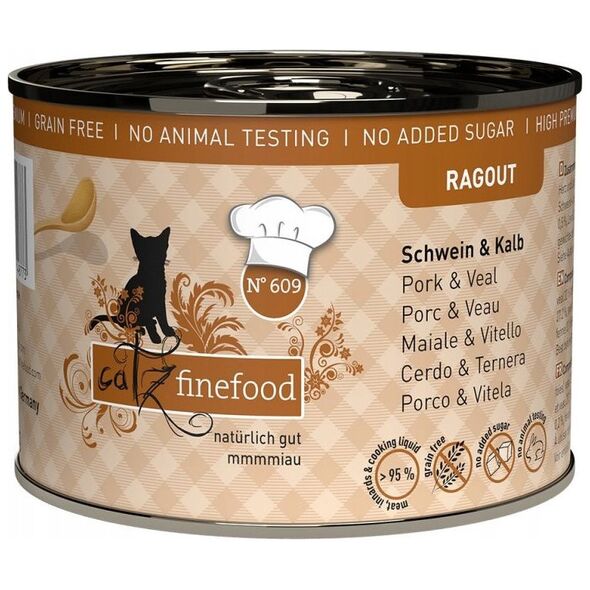 Catz Finefood Catz Finefood Ragout N.609 Wieprzowina i Cielęcina puszka 190g