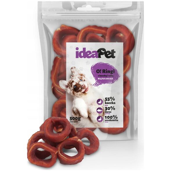 IdeaPet IdeaPet Ringi z kaczką i rybą 500g