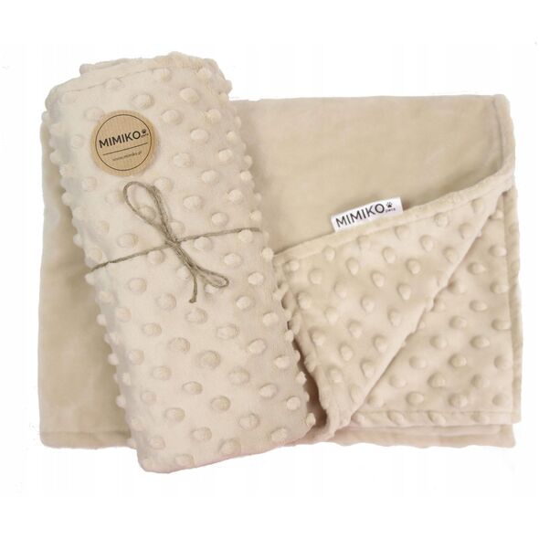 Mimikoko MIMIKO Pets Kocyk Minky-Dot 100x75cm beżowy