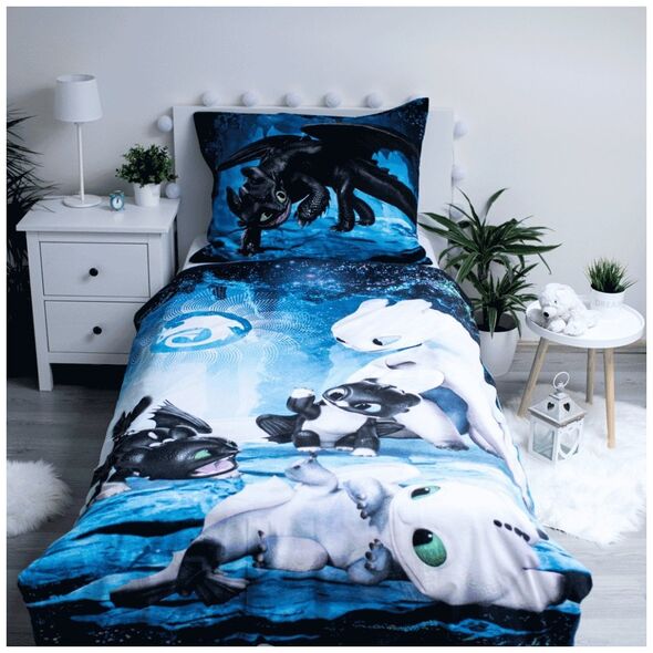 Jerry Fabrics Pościel świecąca w ciemności Jak wytresować Smoka 140x200 Jerry Fabrics