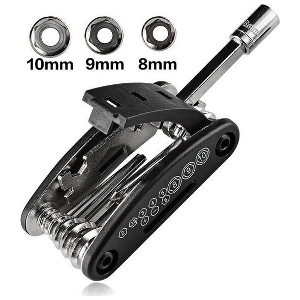 RockBros 16w1 Narzędzie wielofunkcyjne MultiTool do naprawy rowerów - czarne 16w1 Narzędzie wielofunkcyjne MultiTool do naprawy rowerów - czarne