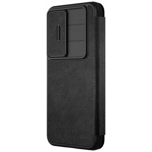 Etui Nillkin Qin Pro na Samsung Galaxy S25+ z klapką i osłoną aparatu - czarne