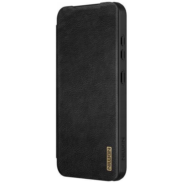 Etui Nillkin Qin Pro na Samsung Galaxy S25+ z klapką i osłoną aparatu - czarne