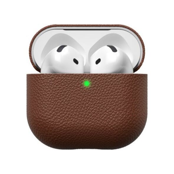 KeyBudz Artisan Series Leather Case - skórzane etui ochronne do AirPods 4 gen.(natural brown)