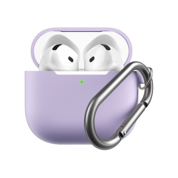 KeyBudz Elevate Keychain - silikonowe etui ochronne do AirPods 4 gen. (lavender)