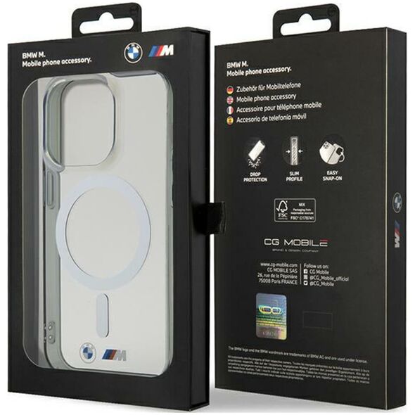 BMW BMHMP15LHCRS iPhone 15 Pro 6.1"  transparent hardcase Silver Ring MagSafe
