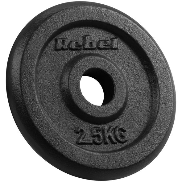 Rebel Zestaw obciążeń żeliwnych 4x2.5kg, otwór 31mm, talerz klasyczny, REBEL ACTIVE
