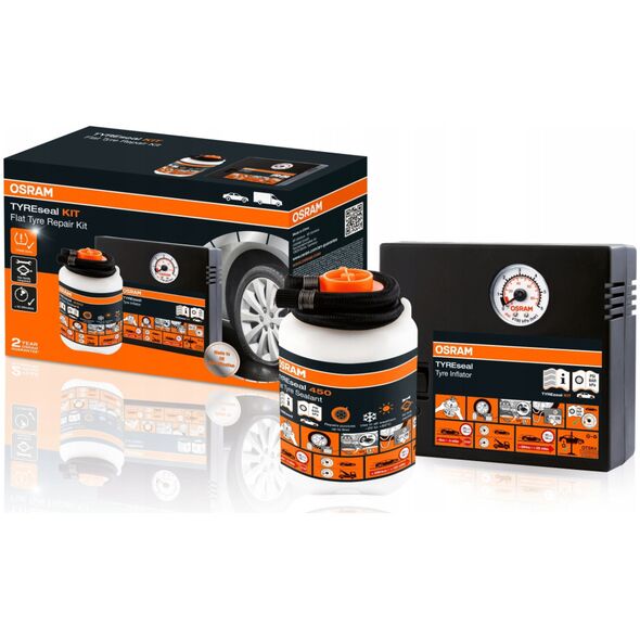 Kompresor samochodowy Osram Osram TYREseal KIT OTSK4 automobilinė elektrinė pompa su padangų sandarikliu
