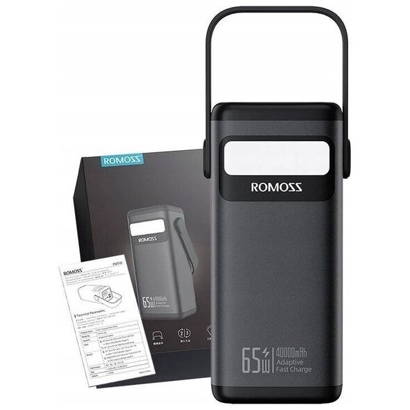 Powerbank Romoss PMT40  40000mAh 65W (czarny)