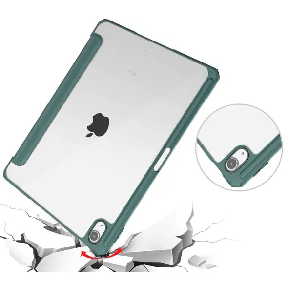 Bizon Case Tab Clear Matt Apple iPad Air 6 / Air 5 / Air 4 / iPad Pro 11 2018 dark green