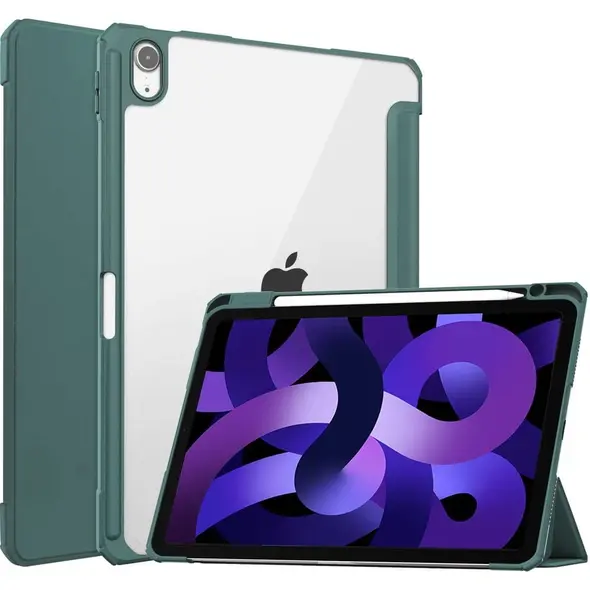 Bizon Case Tab Clear Matt Apple iPad Air 6 / Air 5 / Air 4 / iPad Pro 11 2018 dark green