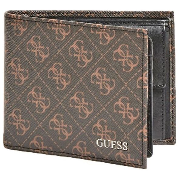 Guess Guess, Vezzola, Leather, Wallet, Billfold, w/sf w/cp, Brown Logo, For Men For Men